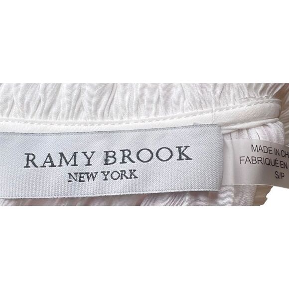 Ramy Brook Ruffle White Puff Sleeve Blouse Size Small - Picture 6 of 6